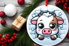 Round Christmass Ornament PNG Product Image 2