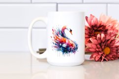 Abstract Vibrant Swan Watercolor Product Image 2
