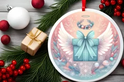 Round Christmas Ornament Sublimation|Clipart Product Image 1