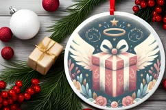 Round Christmas Ornament Sublimation|Clipart Product Image 1