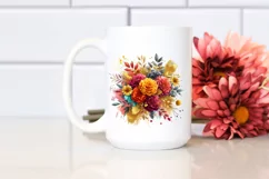 Colorful Abstract Bouquet Gold Foil Clipart Product Image 2
