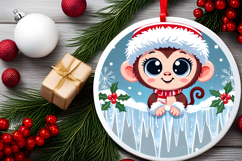 Round Christmass Ornament PNG Product Image 2