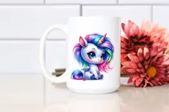 Cute Baby Unicorn Sitting PNG Product Image 2