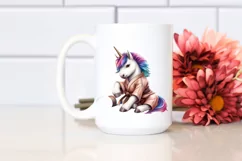 Colorful Baby Unicorn with Dojo Background PNG Product Image 2