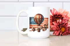 Vintage Rusted Hot Air Balloon with USA Flag Product Image 2