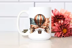 Vintage Rusted Hot Air Balloon with USA Flag Product Image 2