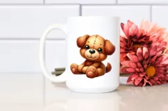 cute Plush Dog Watercolor Flower Clipart Product Image 2