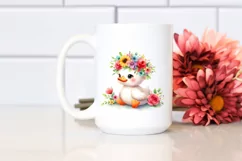 Cartoon Duck with Flower Crown PNG Product Image 2