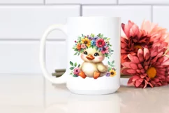 Cartoon Duck with Flower Crown PNG Product Image 2