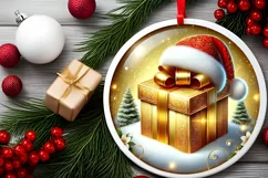 Round Christmas Ornament Sublimation|Clipart Product Image 1