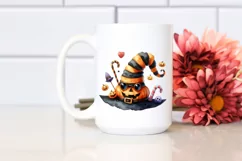 Funny Watercolor Halloween Hat Clipart Product Image 2