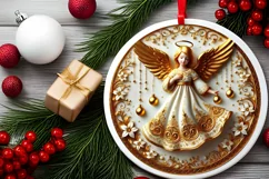 Round Christmas Ornament Sublimation|Clipart Product Image 1