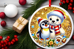 Round Christmass Ornament PNG Product Image 2