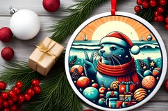 Round Christmas Ornament Sublimation|Clipart Product Image 2