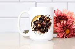 Detailed Golden Watercolor Orchid Splash Product Image 2