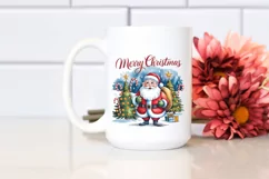 Santa Engraved Christmas Design PNG Sublimation Digital Product Image 2