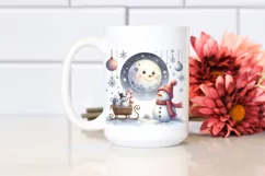 Whimsical Snowman with Snowflakes PNG Product Image 2