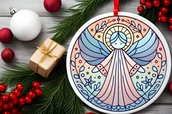 Round Christmas Ornament Sublimation|Clipart Product Image 1