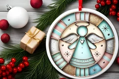 Round Christmas Ornament Sublimation|Clipart Product Image 1
