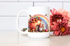 Autumn Gnome House Fruit Rainbow Scene | Clipart Product Image 2