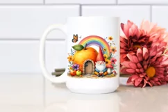Autumn Gnome House Fruit Rainbow Scene | Clipart Product Image 2