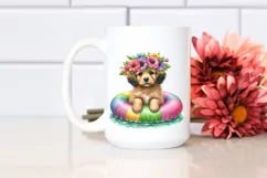 Colorful Whimsical Puppy Sticker Clipart Product Image 2