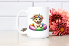 Colorful Whimsical Puppy Sticker Clipart Product Image 2
