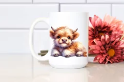 Smiling Baby Highland Cow, PNG Product Image 2