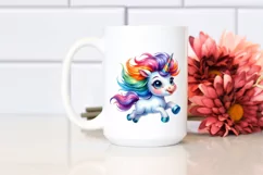 Funny Baby Unicorn Running PNG Product Image 2