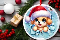 Round Christmass Ornament PNG Product Image 2