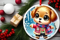 Round Christmas Ornament Sublimation|Clipart Product Image 1