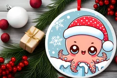 Round Christmas Ornament Sublimation|Clipart Product Image 2
