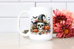 Funny Watercolor Halloween Skull | Clipart Product Image 2