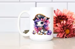 Pastel Cute Baby Unicorn Pirate | Clipart Product Image 2