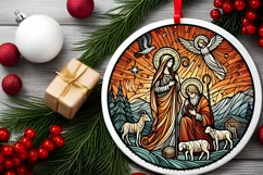 Round Christmas Ornament Sublimation|Clipart Product Image 1