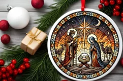 Round Christmas Ornament Sublimation|Clipart Product Image 1