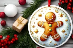 Round Christmas Ornament Sublimation|Clipart Product Image 1