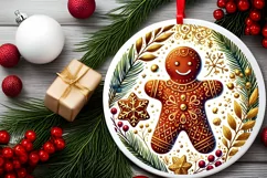 Round Christmas Ornament Sublimation|Clipart Product Image 1