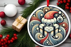 Round Christmas Ornament Sublimation|Clipart Product Image 1