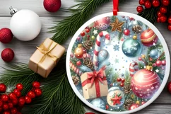 Watercolor Christmas Scene Sticker Sublimation PNG Product Image 2