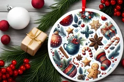 Watercolor Christmas Scene Sticker Sublimation PNG Product Image 2
