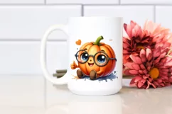 Cute Pumpkin Thumbs Up Watercolor Clipart Product Image 2