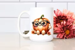 Cute Pumpkin Thumbs Up Watercolor Clipart Product Image 2