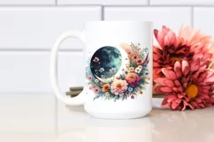 Colorful Half Moon with Flowers PNG Product Image 2