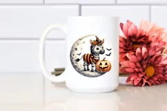 Retro Baby Zebra on Moon, High-Quality PNG Product Image 2