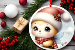Cute Winter Bee Christmas Sticker Sublimation PNG Product Image 2