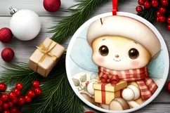 Cute Winter Bee Christmas Sticker Sublimation PNG Product Image 2