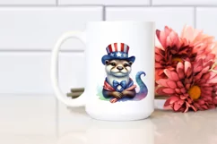 Colorful Otter with USA Hat | Clipart Product Image 2