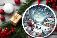 Watercolor Christmas Scene Sticker Sublimation PNG Product Image 2