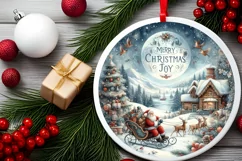 Watercolor Christmas Scene Sticker Sublimation PNG Product Image 2